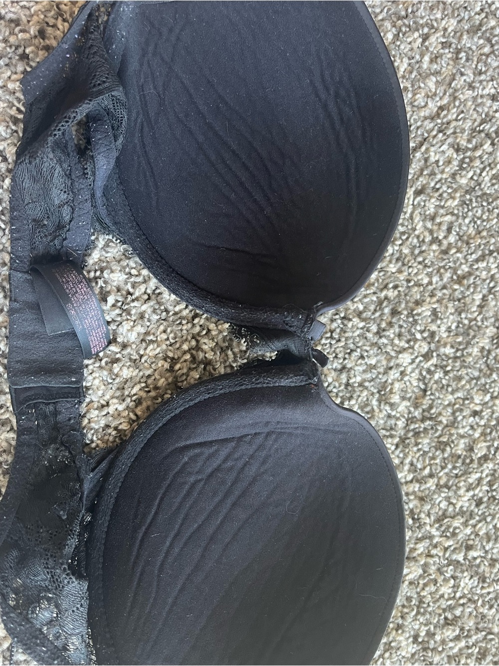 Victoria's Secret Black Lace Push-Up Bra 32DDD Seductive Flirty Lingerie Support - Picture 4 of 5